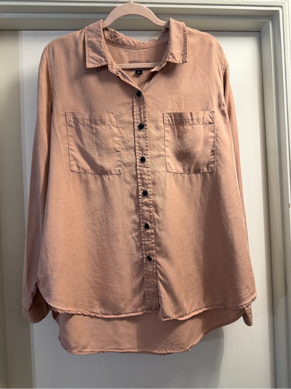 Women’s Casual Button-Up Shirt in Dusty Pink XXL
